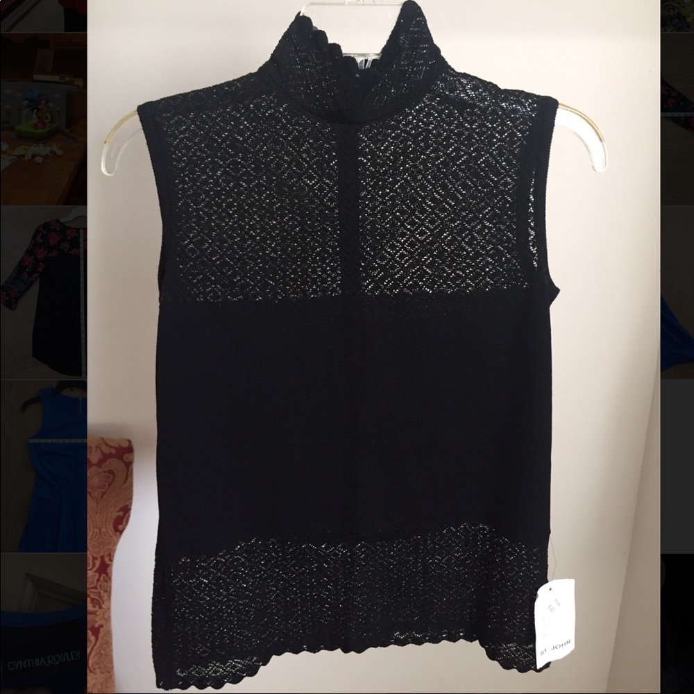 St. John By Marie Gray Collection Black Blouse